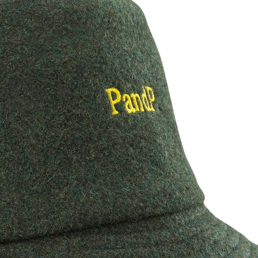 Bucket Hat P&P Dark Green Print Detail