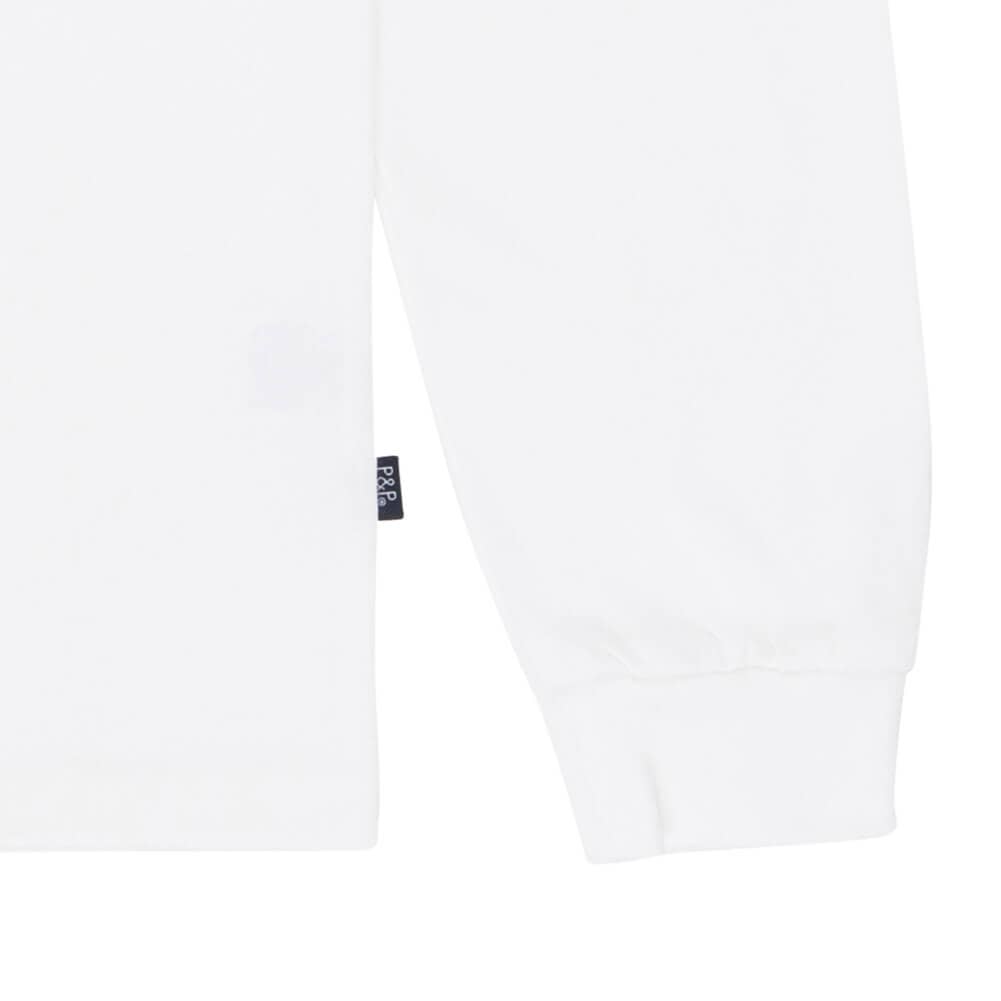Organic Long Sleeve T-Shirt White Puppie Detail